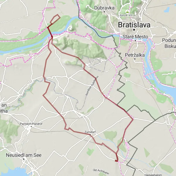 Miniatura della mappa di ispirazione al ciclismo "Sentiero delle colline del Burgenland" nella regione di Burgenland, Austria. Generata da Tarmacs.app, pianificatore di rotte ciclistiche