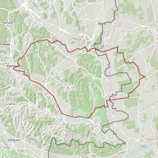 Miniaturní mapa "Trasa Olbendorf - Gamischdorf" inspirace pro cyklisty v oblasti Burgenland, Austria. Vytvořeno pomocí plánovače tras Tarmacs.app