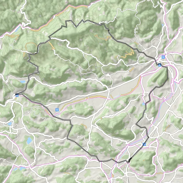 Map miniature of "Emmersdorf Castle Loop" cycling inspiration in Kärnten, Austria. Generated by Tarmacs.app cycling route planner