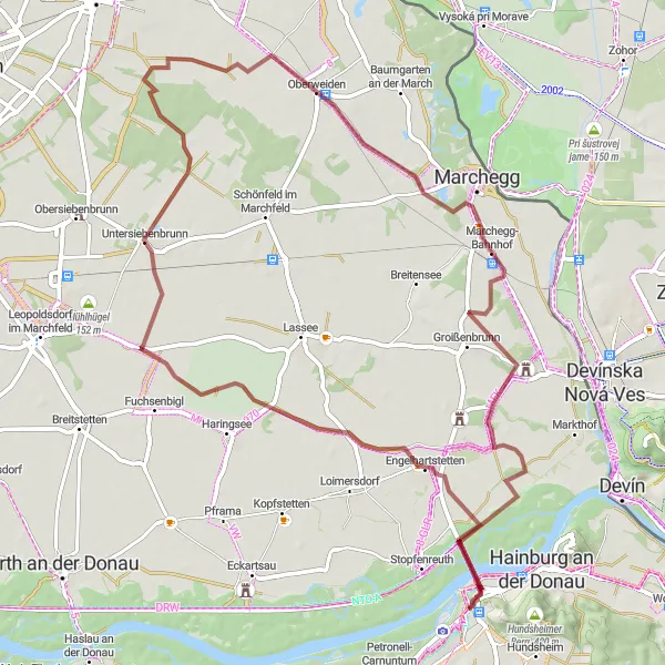 Miniatura mapy "Trasa grawelowa dookoła Bad Deutsch-Altenburg" - trasy rowerowej w Niederösterreich, Austria. Wygenerowane przez planer tras rowerowych Tarmacs.app