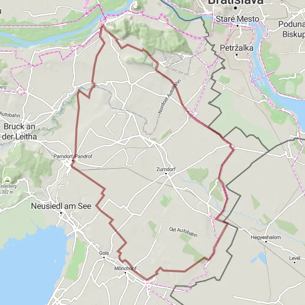 Miniatura mapy "Rowerowa przygoda wzdłuż Bad Deutsch-Altenburg" - trasy rowerowej w Niederösterreich, Austria. Wygenerowane przez planer tras rowerowych Tarmacs.app