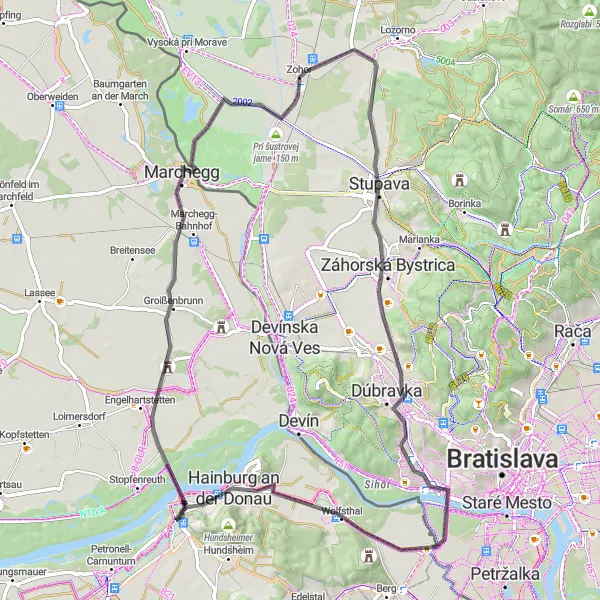 Map miniature of "Road Cycling Adventure" cycling inspiration in Niederösterreich, Austria. Generated by Tarmacs.app cycling route planner