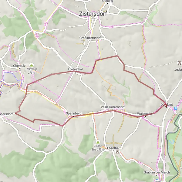 Map miniature of "The Sculpture Trail" cycling inspiration in Niederösterreich, Austria. Generated by Tarmacs.app cycling route planner