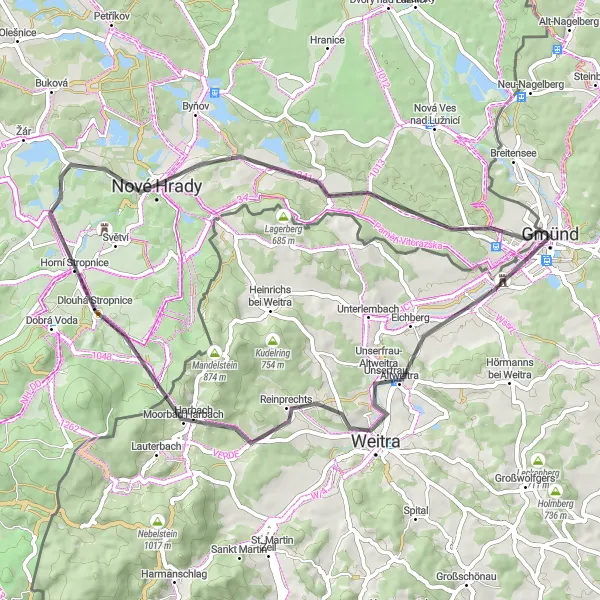 Karten-Miniaturansicht der Radinspiration "Auf den Spuren der Geschichte" in Niederösterreich, Austria. Erstellt vom Tarmacs.app-Routenplaner für Radtouren