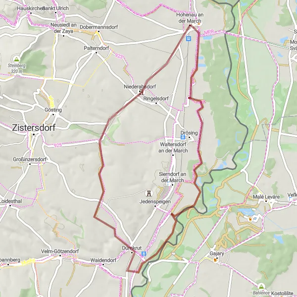 Map miniature of "Simperlberg Loop" cycling inspiration in Niederösterreich, Austria. Generated by Tarmacs.app cycling route planner