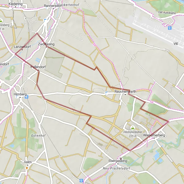 Miniature de la carte de l'inspiration cycliste "Tour de Königskogel" dans la Niederösterreich, Austria. Générée par le planificateur d'itinéraire cycliste Tarmacs.app