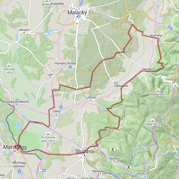 Miniatuurkaart van de fietsinspiratie "Avontuurlijke gravelroute door Niederösterreich" in Niederösterreich, Austria. Gemaakt door de Tarmacs.app fietsrouteplanner