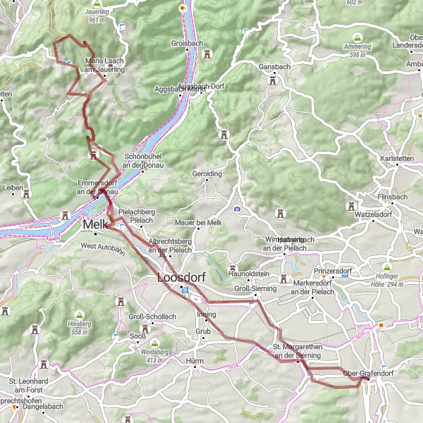 Miniatura mapy "Poznać Loitzendorf i Melk" - trasy rowerowej w Niederösterreich, Austria. Wygenerowane przez planer tras rowerowych Tarmacs.app