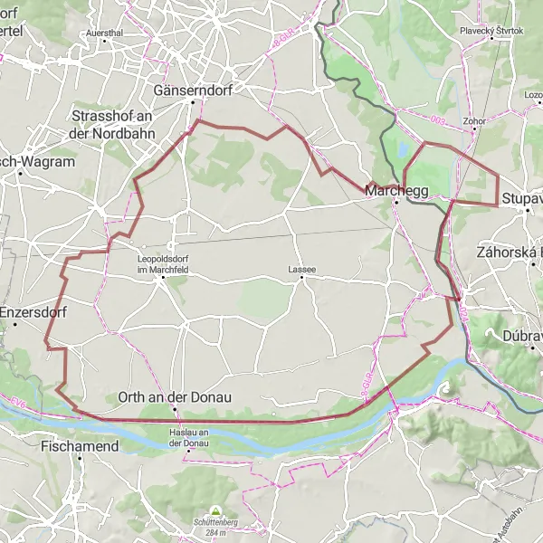 Map miniature of "Gravel Adventures in Lower Austria" cycling inspiration in Niederösterreich, Austria. Generated by Tarmacs.app cycling route planner