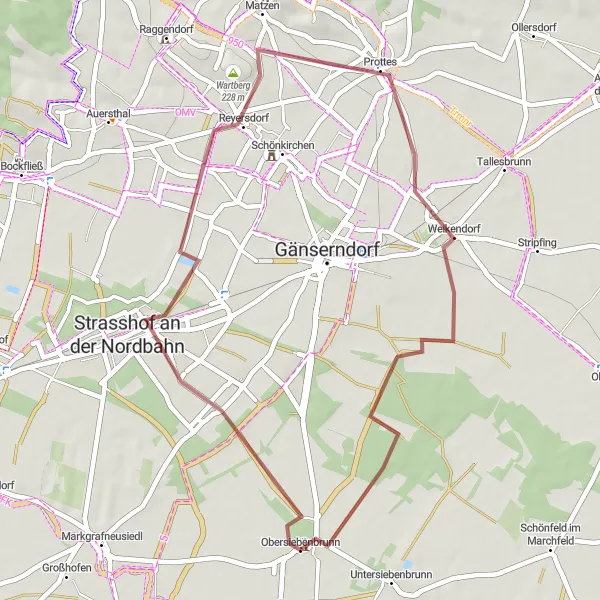 Karten-Miniaturansicht der Radinspiration "Radtour durch malerische Dörfer und Landschaften" in Niederösterreich, Austria. Erstellt vom Tarmacs.app-Routenplaner für Radtouren