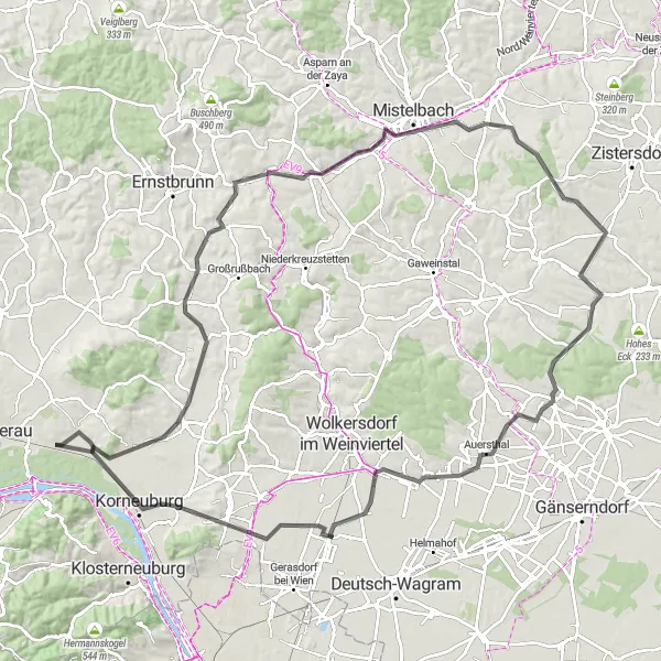 Kartminiatyr av "Kulturella sevärdheter och natursköna vyer" cykelinspiration i Niederösterreich, Austria. Genererad av Tarmacs.app cykelruttplanerare
