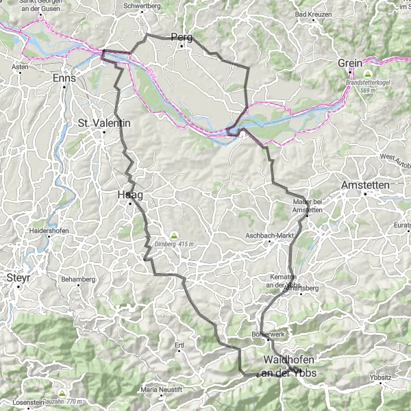Miniaturní mapa "Okruh ze Zell-Arzberg" inspirace pro cyklisty v oblasti Niederösterreich, Austria. Vytvořeno pomocí plánovače tras Tarmacs.app