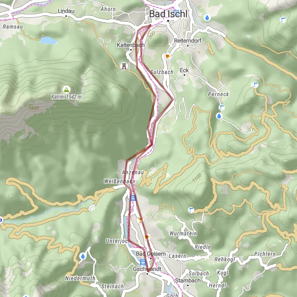 Miniatura della mappa di ispirazione al ciclismo "Ciclabile verso Siriuskogl e Weißenbach" nella regione di Oberösterreich, Austria. Generata da Tarmacs.app, pianificatore di rotte ciclistiche