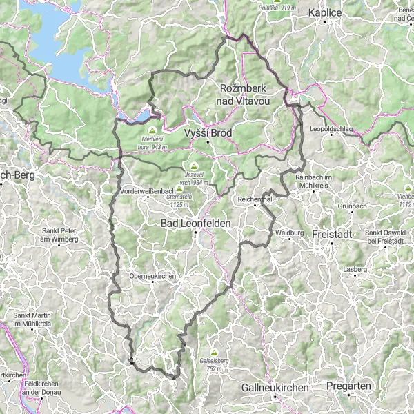 Karten-Miniaturansicht der Radinspiration "Bergabenteuer und Naturwunder" in Oberösterreich, Austria. Erstellt vom Tarmacs.app-Routenplaner für Radtouren