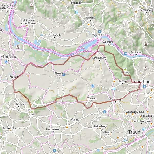 Kartminiatyr av "Grusvei eventyr i Oberösterreich" sykkelinspirasjon i Oberösterreich, Austria. Generert av Tarmacs.app sykkelrutoplanlegger