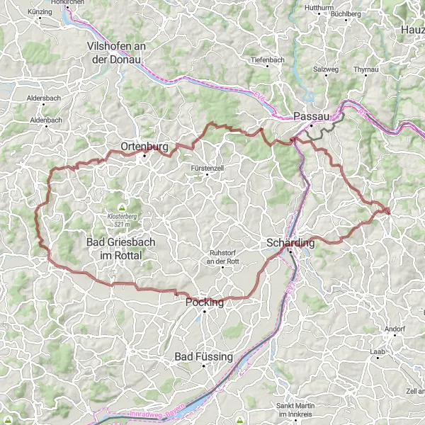 Karten-Miniaturansicht der Radinspiration "Gravelabenteuer in Oberösterreich" in Oberösterreich, Austria. Erstellt vom Tarmacs.app-Routenplaner für Radtouren