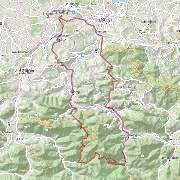 Miniaturní mapa "Gravel Route Neuzeug - Oberösterreich" inspirace pro cyklisty v oblasti Oberösterreich, Austria. Vytvořeno pomocí plánovače tras Tarmacs.app