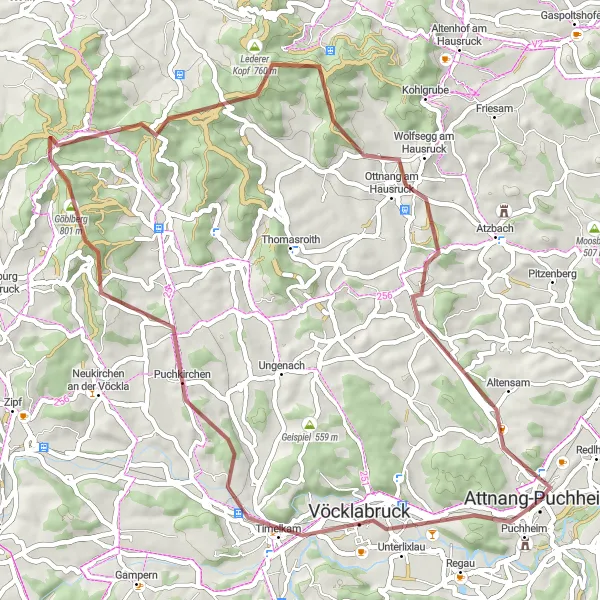 Karten-Miniaturansicht der Radinspiration "Entdeckungsreise auf Schotterwegen" in Oberösterreich, Austria. Erstellt vom Tarmacs.app-Routenplaner für Radtouren