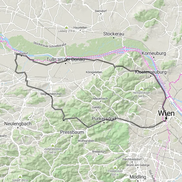 Miniatura mapy "Trasa rowerowa przez Schonbrunn Palace" - trasy rowerowej w Wien, Austria. Wygenerowane przez planer tras rowerowych Tarmacs.app