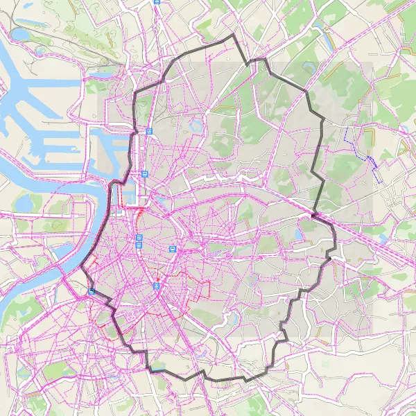 Karten-Miniaturansicht der Radinspiration "Rund um Boechout und die Skyline entdecken" in Prov. Antwerpen, Belgium. Erstellt vom Tarmacs.app-Routenplaner für Radtouren