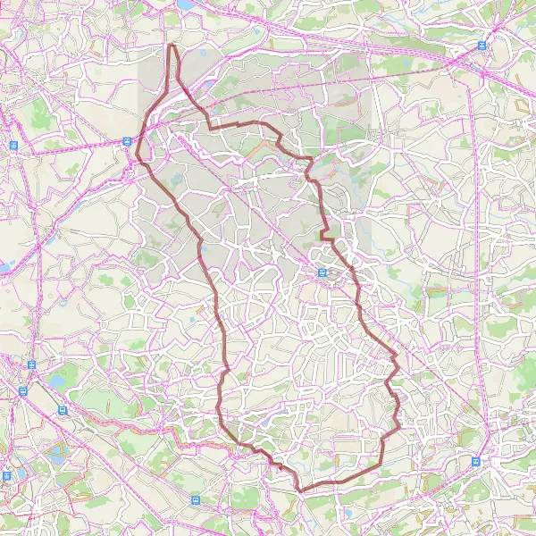 Map miniature of "Rural Gravel Adventure near Broechem" cycling inspiration in Prov. Antwerpen, Belgium. Generated by Tarmacs.app cycling route planner