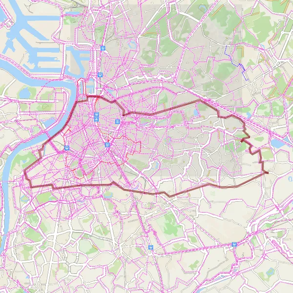 Map miniature of "Discover the Natural Beauty on a Gravel Route from Broechem" cycling inspiration in Prov. Antwerpen, Belgium. Generated by Tarmacs.app cycling route planner