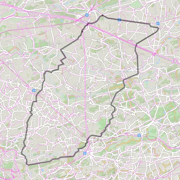 Miniature de la carte de l'inspiration cycliste "Boucle Cycliste Paysages d'Antwerpen" dans la Prov. Antwerpen, Belgium. Générée par le planificateur d'itinéraire cycliste Tarmacs.app