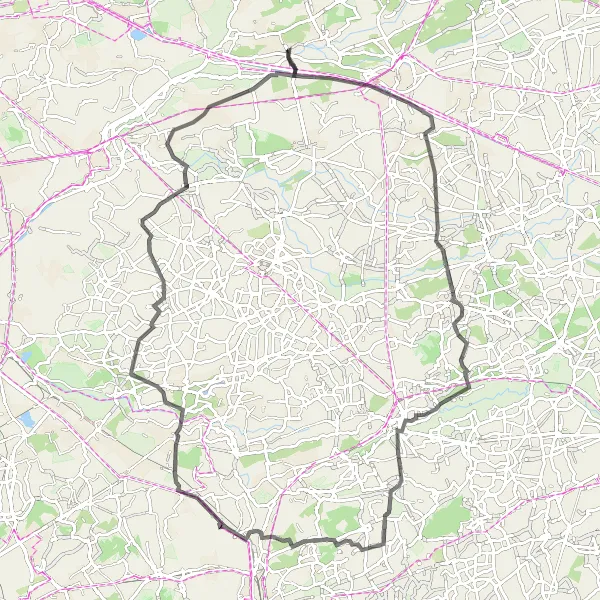 Map miniature of "Grobbendonk - Olen Loop" cycling inspiration in Prov. Antwerpen, Belgium. Generated by Tarmacs.app cycling route planner