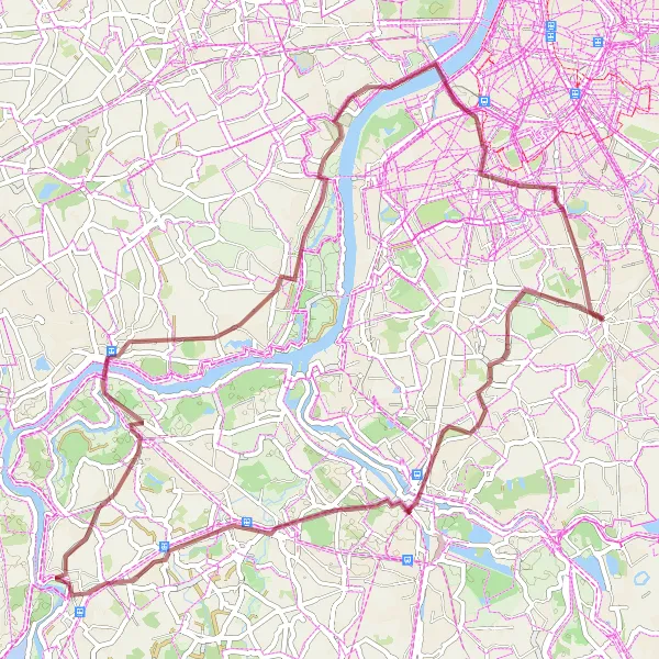 Miniatuurkaart van de fietsinspiratie "Gravelpad van Boom naar Kontich" in Prov. Antwerpen, Belgium. Gemaakt door de Tarmacs.app fietsrouteplanner