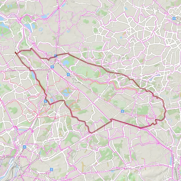 Map miniature of "Scenic Gravel Route to Mechelen" cycling inspiration in Prov. Antwerpen, Belgium. Generated by Tarmacs.app cycling route planner