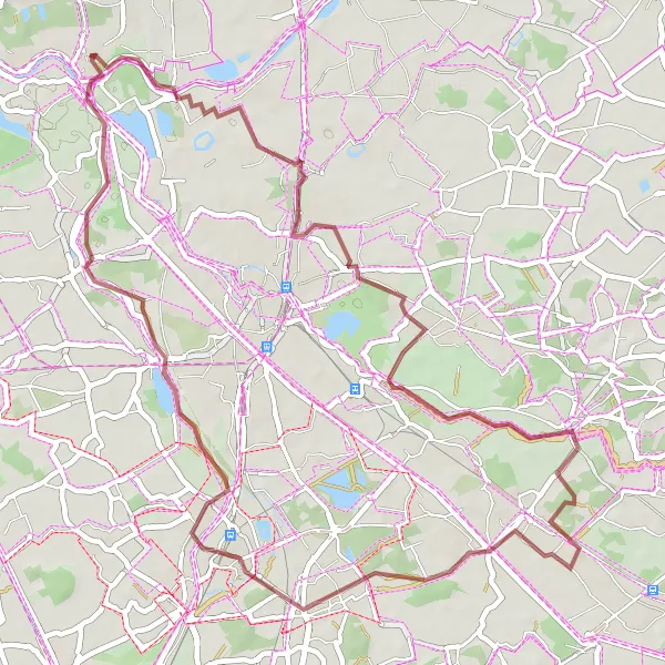Map miniature of "Gravel Adventure" cycling inspiration in Prov. Antwerpen, Belgium. Generated by Tarmacs.app cycling route planner