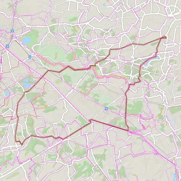 Map miniature of "Countryside Retreat" cycling inspiration in Prov. Antwerpen, Belgium. Generated by Tarmacs.app cycling route planner