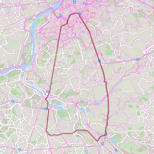 Map miniature of "Tisselt - Kasteel Buerstede - Mortsel - Mechelen - Sint-Romboutstoren - Leest" cycling inspiration in Prov. Antwerpen, Belgium. Generated by Tarmacs.app cycling route planner