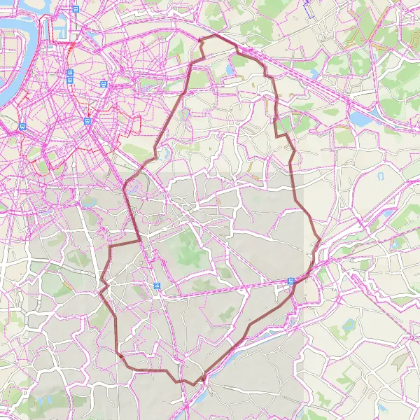 Map miniature of "Scenic Gravel Delight" cycling inspiration in Prov. Antwerpen, Belgium. Generated by Tarmacs.app cycling route planner