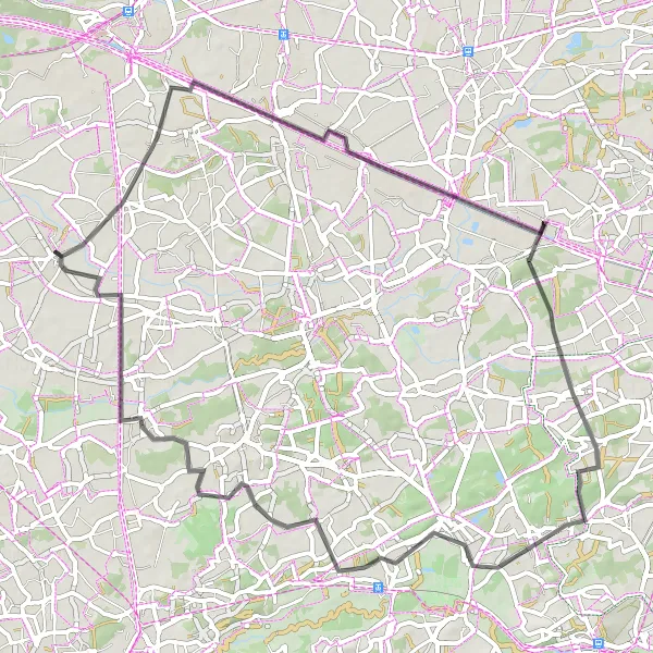 Karten-Miniaturansicht der Radinspiration "Straßenrundfahrt nach Averbode" in Prov. Antwerpen, Belgium. Erstellt vom Tarmacs.app-Routenplaner für Radtouren