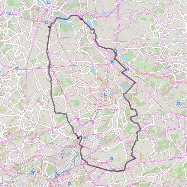 Miniatuurkaart van de fietsinspiratie "Ontdekkingstocht door het groene landschap" in Prov. Antwerpen, Belgium. Gemaakt door de Tarmacs.app fietsrouteplanner