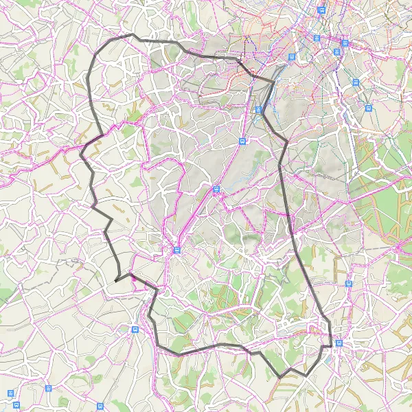 Miniatuurkaart van de fietsinspiratie "Braine-l'Alleud en omgeving" in Prov. Brabant Wallon, Belgium. Gemaakt door de Tarmacs.app fietsrouteplanner