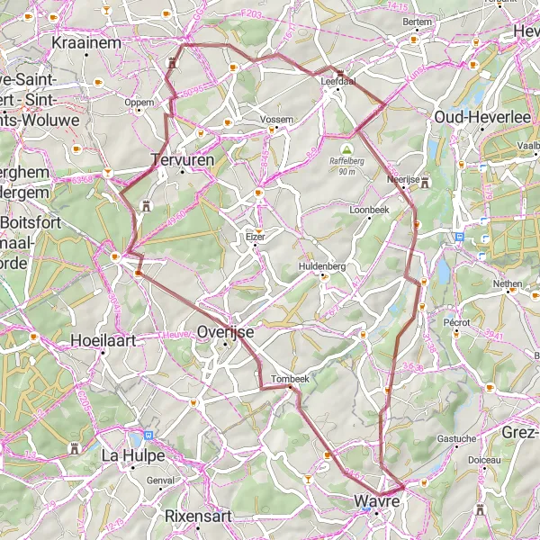 Karten-Miniaturansicht der Radinspiration "Graveltour über 49 km" in Prov. Brabant Wallon, Belgium. Erstellt vom Tarmacs.app-Routenplaner für Radtouren