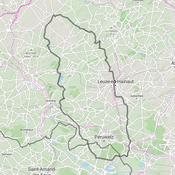 Map miniature of "From Bernissart to Wiers" cycling inspiration in Prov. Hainaut, Belgium. Generated by Tarmacs.app cycling route planner