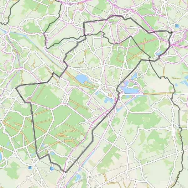 Miniatuurkaart van de fietsinspiratie "Fietstocht door Condé-sur-l'Escaut en omgeving" in Prov. Hainaut, Belgium. Gemaakt door de Tarmacs.app fietsrouteplanner