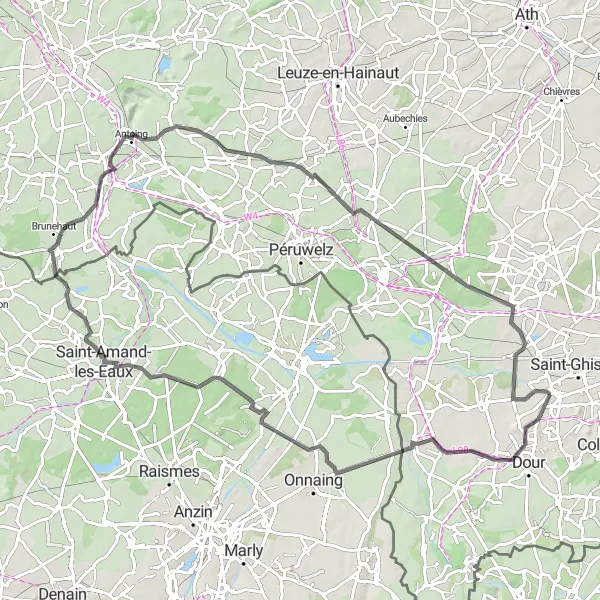 Miniatuurkaart van de fietsinspiratie "Ontdekkingstocht door Hainaut" in Prov. Hainaut, Belgium. Gemaakt door de Tarmacs.app fietsrouteplanner