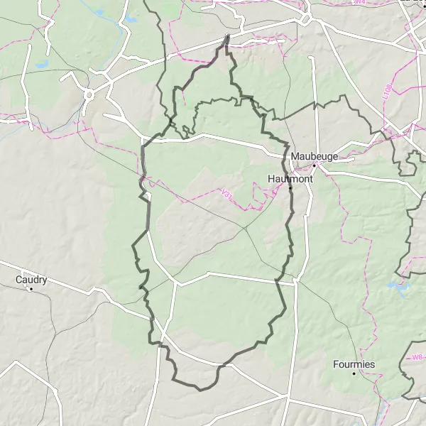 Karten-Miniaturansicht der Radinspiration "Epische Radtour durch Hainaut" in Prov. Hainaut, Belgium. Erstellt vom Tarmacs.app-Routenplaner für Radtouren