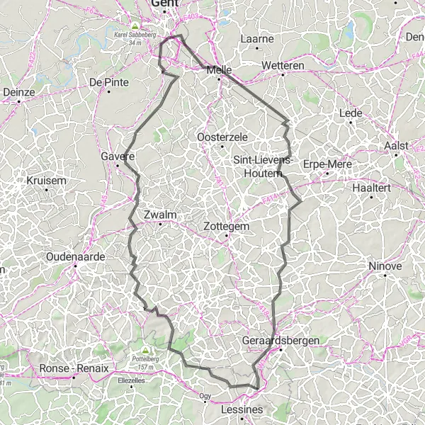 Miniature de la carte de l'inspiration cycliste "Les routes bucoliques de Belgique" dans la Prov. Hainaut, Belgium. Générée par le planificateur d'itinéraire cycliste Tarmacs.app