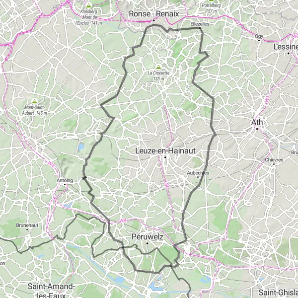 Karten-Miniaturansicht der Radinspiration "Auf den Spuren der Geschichte" in Prov. Hainaut, Belgium. Erstellt vom Tarmacs.app-Routenplaner für Radtouren