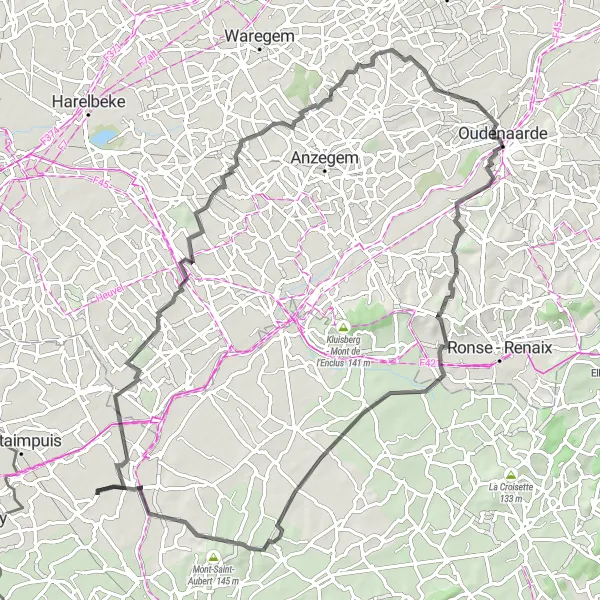 Karten-Miniaturansicht der Radinspiration "Herausforderung entlang des Koppenbergs" in Prov. Hainaut, Belgium. Erstellt vom Tarmacs.app-Routenplaner für Radtouren