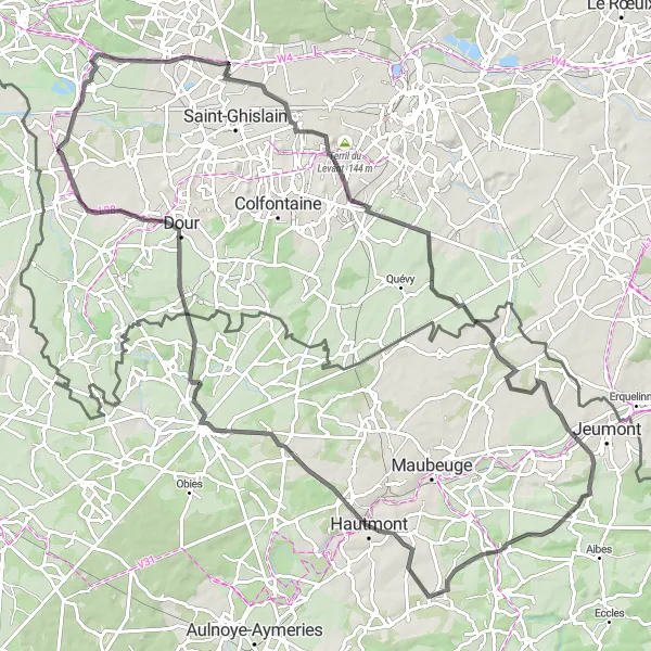 Karten-Miniaturansicht der Radinspiration "Road-Tour durch Hennies und Umgebung" in Prov. Hainaut, Belgium. Erstellt vom Tarmacs.app-Routenplaner für Radtouren