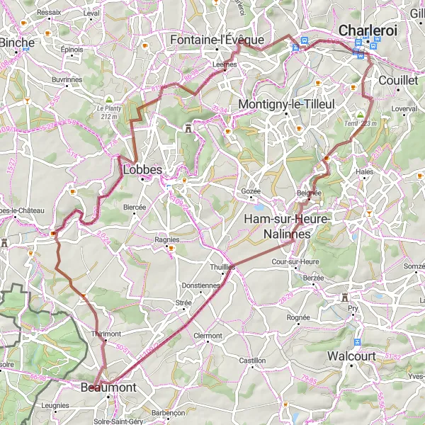 Karten-Miniaturansicht der Radinspiration "Gravelabenteuer in Hainaut" in Prov. Hainaut, Belgium. Erstellt vom Tarmacs.app-Routenplaner für Radtouren