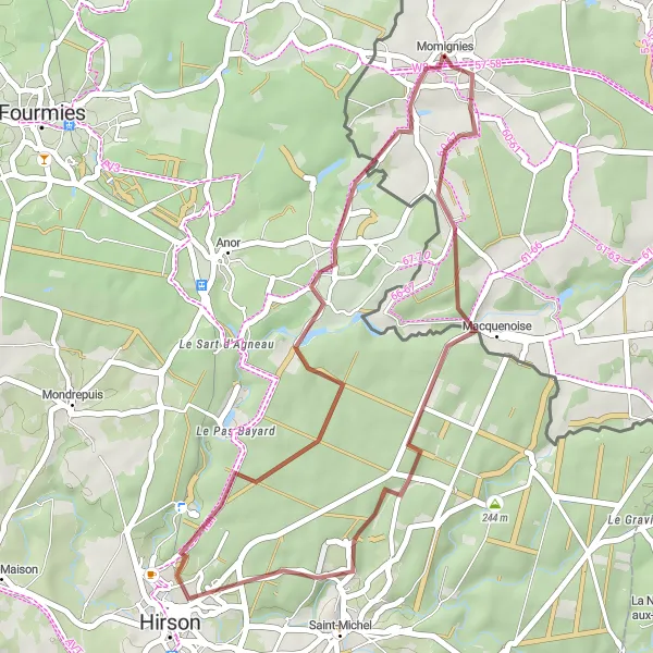 Miniature de la carte de l'inspiration cycliste "Boucle des Paysages Rustiques" dans la Prov. Hainaut, Belgium. Générée par le planificateur d'itinéraire cycliste Tarmacs.app