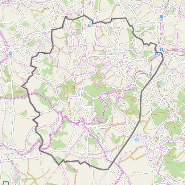 Map miniature of "Historical Heritage: In the Footsteps of Lords" cycling inspiration in Prov. Hainaut, Belgium. Generated by Tarmacs.app cycling route planner