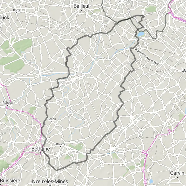 Karten-Miniaturansicht der Radinspiration "Clef de Hollande - Romarin Radtour" in Prov. Hainaut, Belgium. Erstellt vom Tarmacs.app-Routenplaner für Radtouren